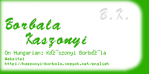 borbala kaszonyi business card